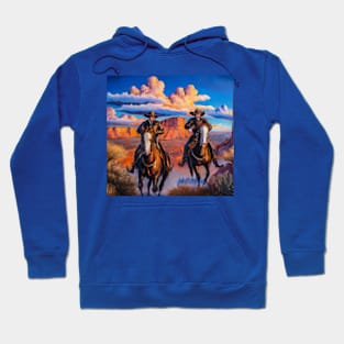 Cowboys Riding Horses Western Hoodie